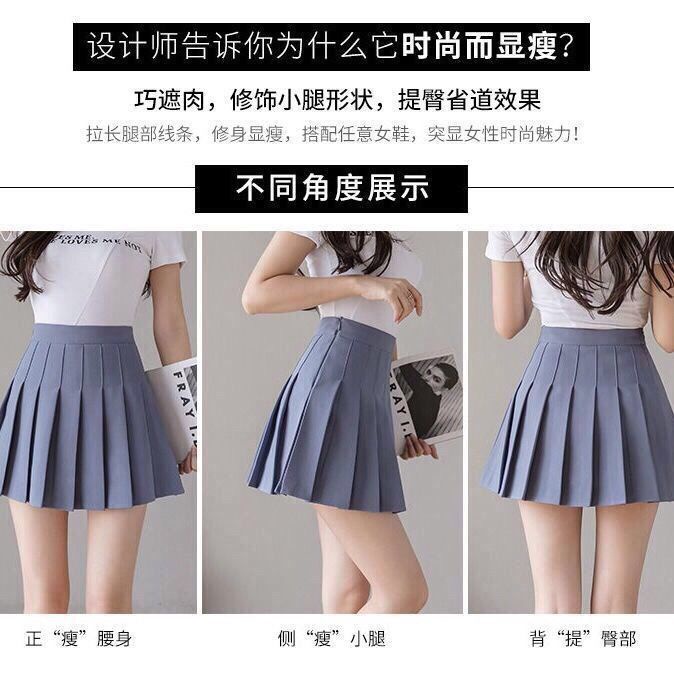 Chân Váy Chữ a Lưng Cao Xếp Ly Màu Trắng/Đen Thời Trang Cho Nữ