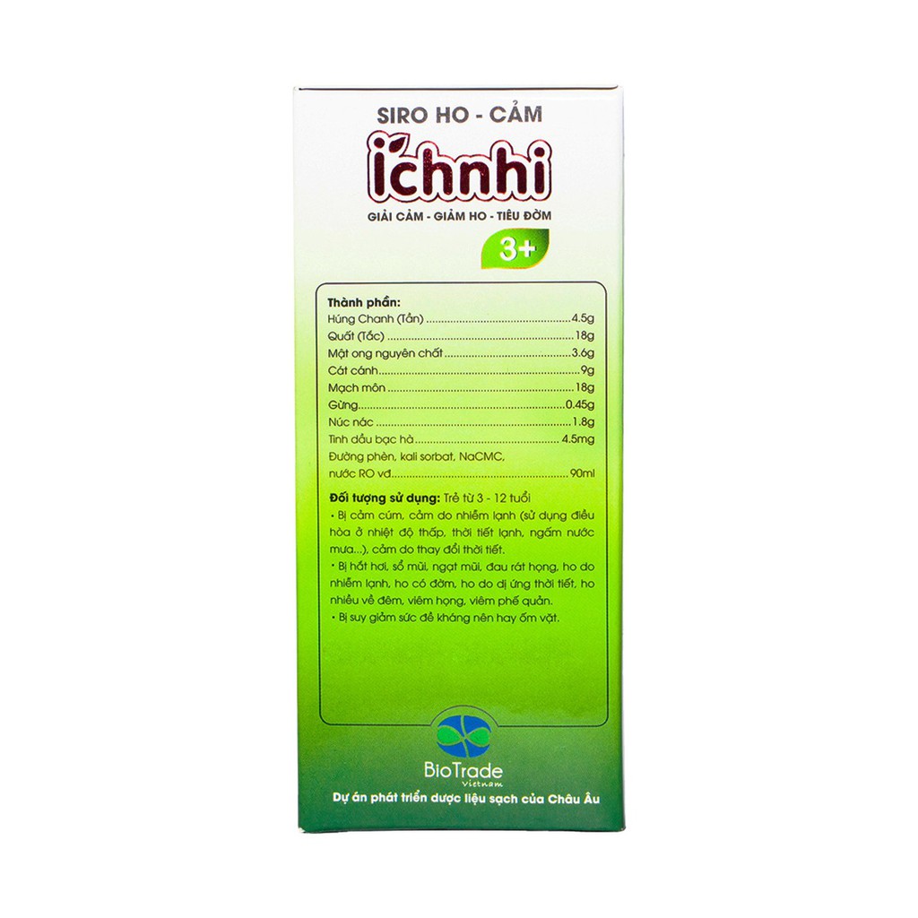 Siro Ho - Cảm Ích Nhi (3+) Giúp giải cảm, giảm ho, tiêu đờm cho trẻ từ 3 tuổi - cvspharmacy