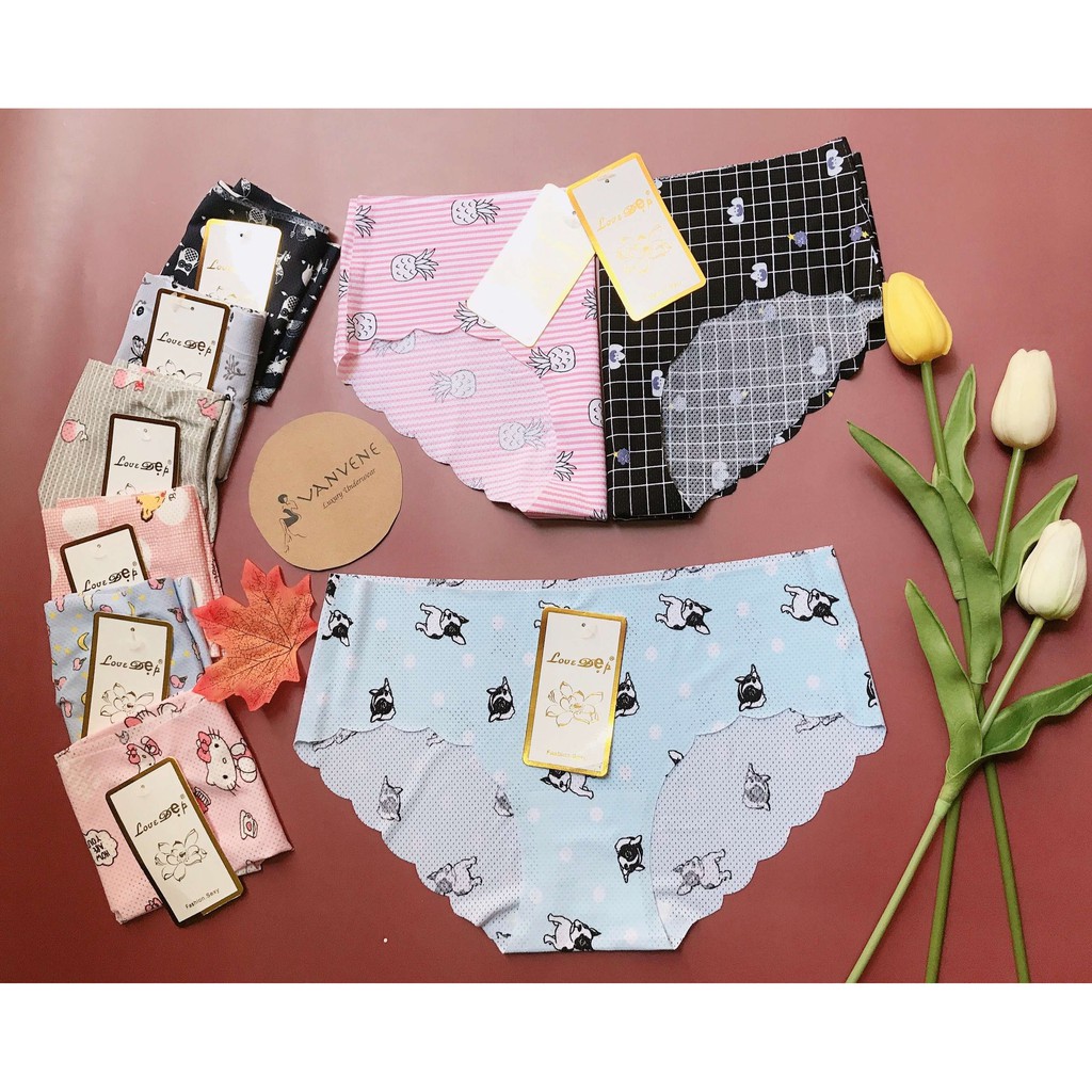 Quần Lót Su Non Thông Hơi Kute Co Giãn Free Size 40-55kg Q189