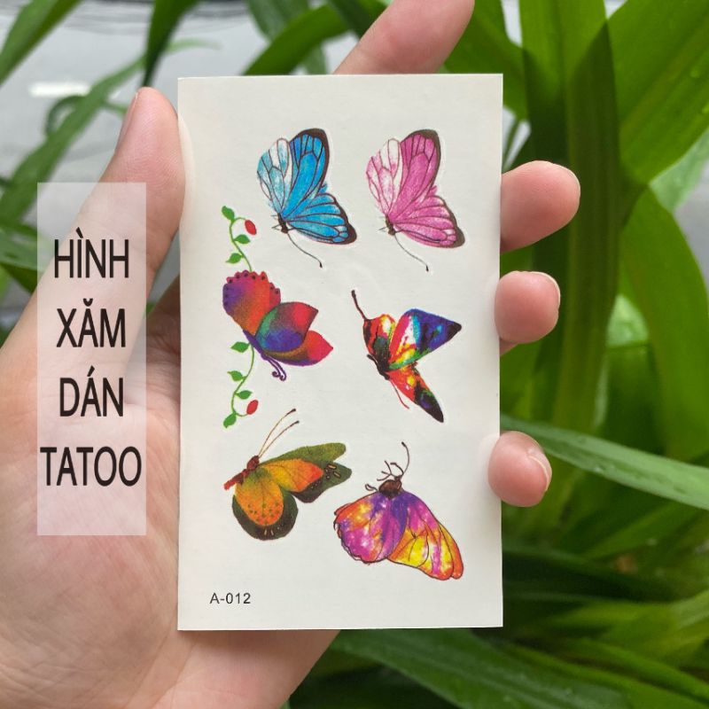 Hình xăm butterfly a12. Xăm dán tatoo tạm thời size 10x6cm