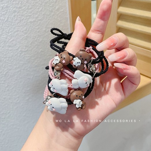 Set 2 Vòng Tay Nam Châm Hình Gấu / Thỏ Dễ Thương Cho Cặp Đôi