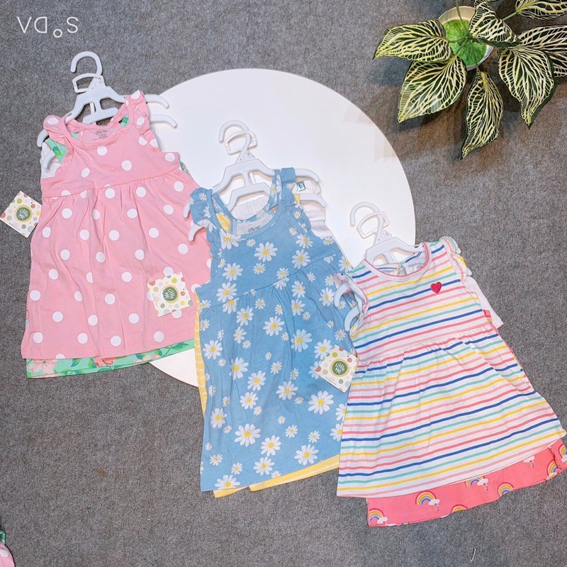 Sét 2 váy cotton kèm quần Little Me (phom nhỏ)