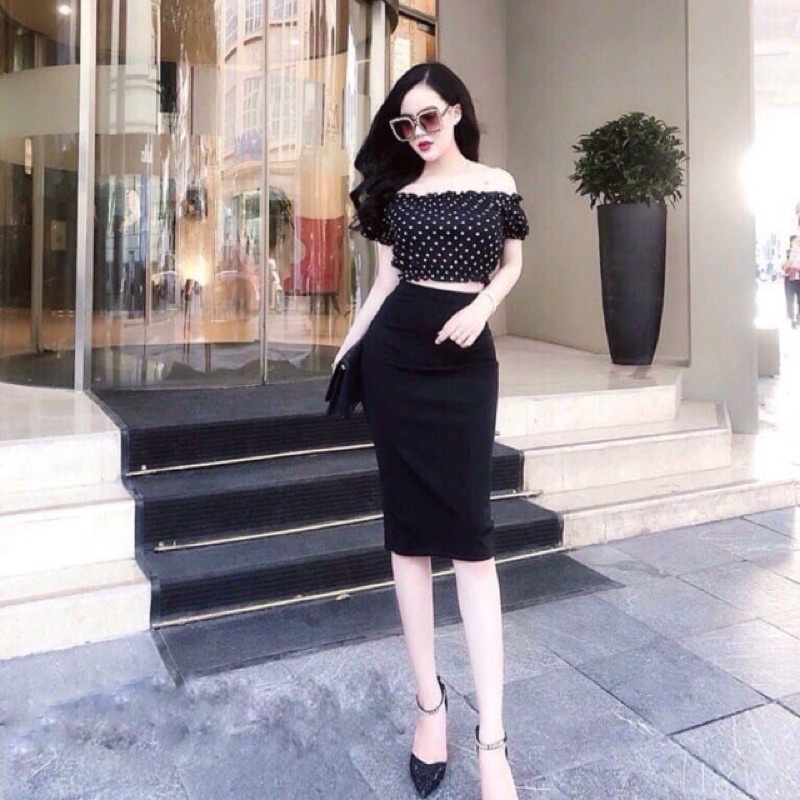 Chân váy lụa bút chì xinh đẹp