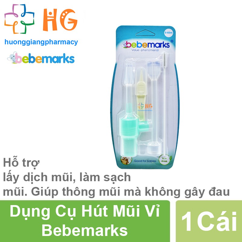 Dụng cụ hút mũi Bebemarks - Hỗ trợ lấy dịch mũi, làm sạch mũi. Giúp thông mũi mà không gây đau