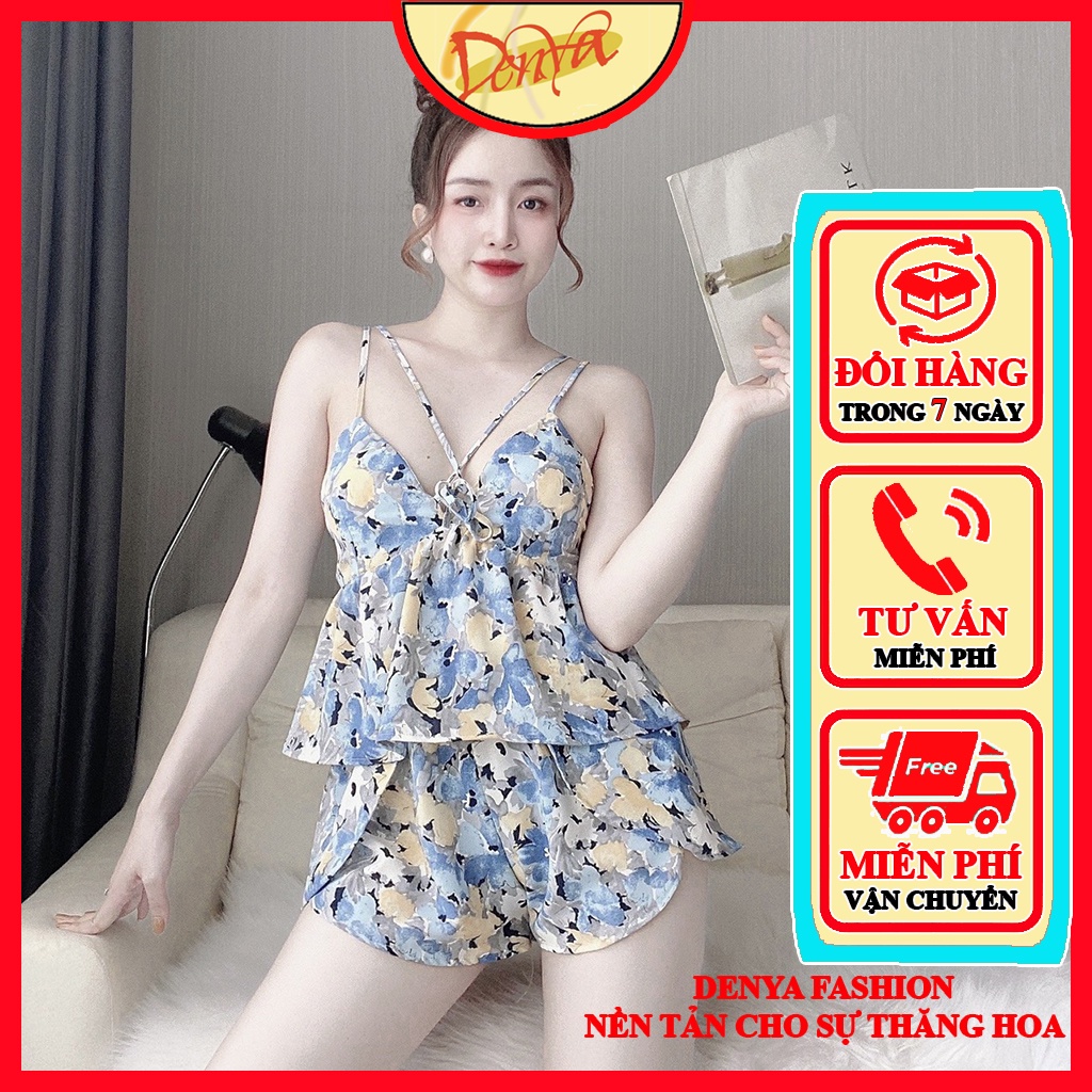 Đồ bộ đùi chất mango, áo có mút, có dây thâu, kiểu dáng xinh đẹp mà không kém phần sang trọng DN40