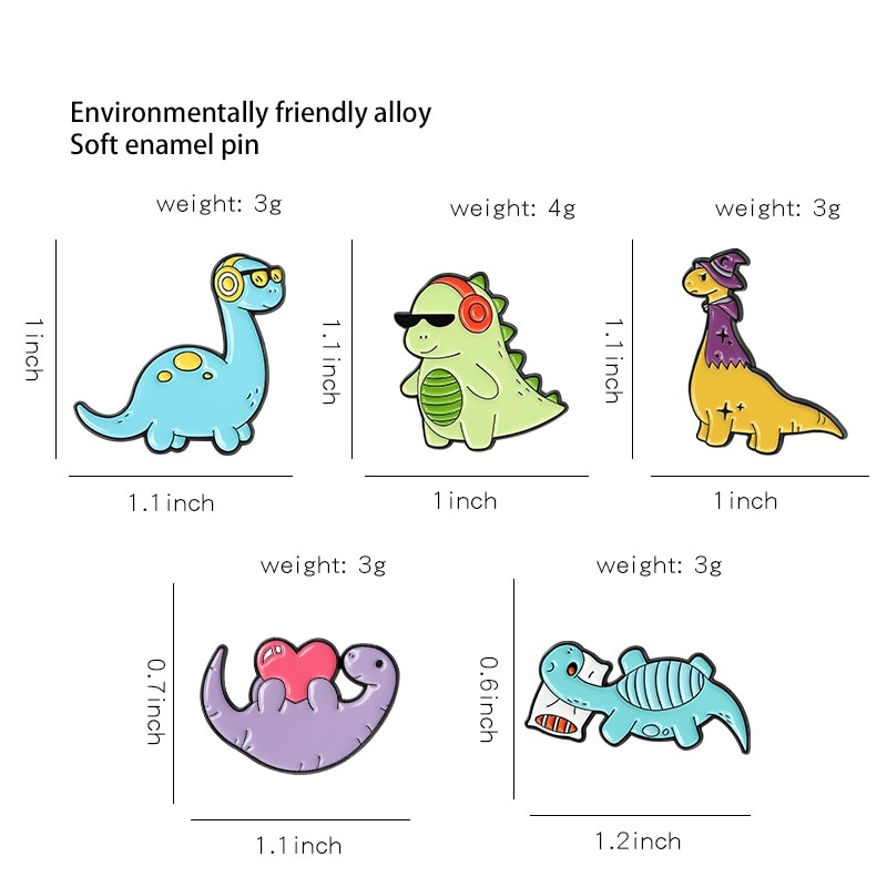 Huy Hiệu Cài Áo Hình Khủng Long Dễ Thương