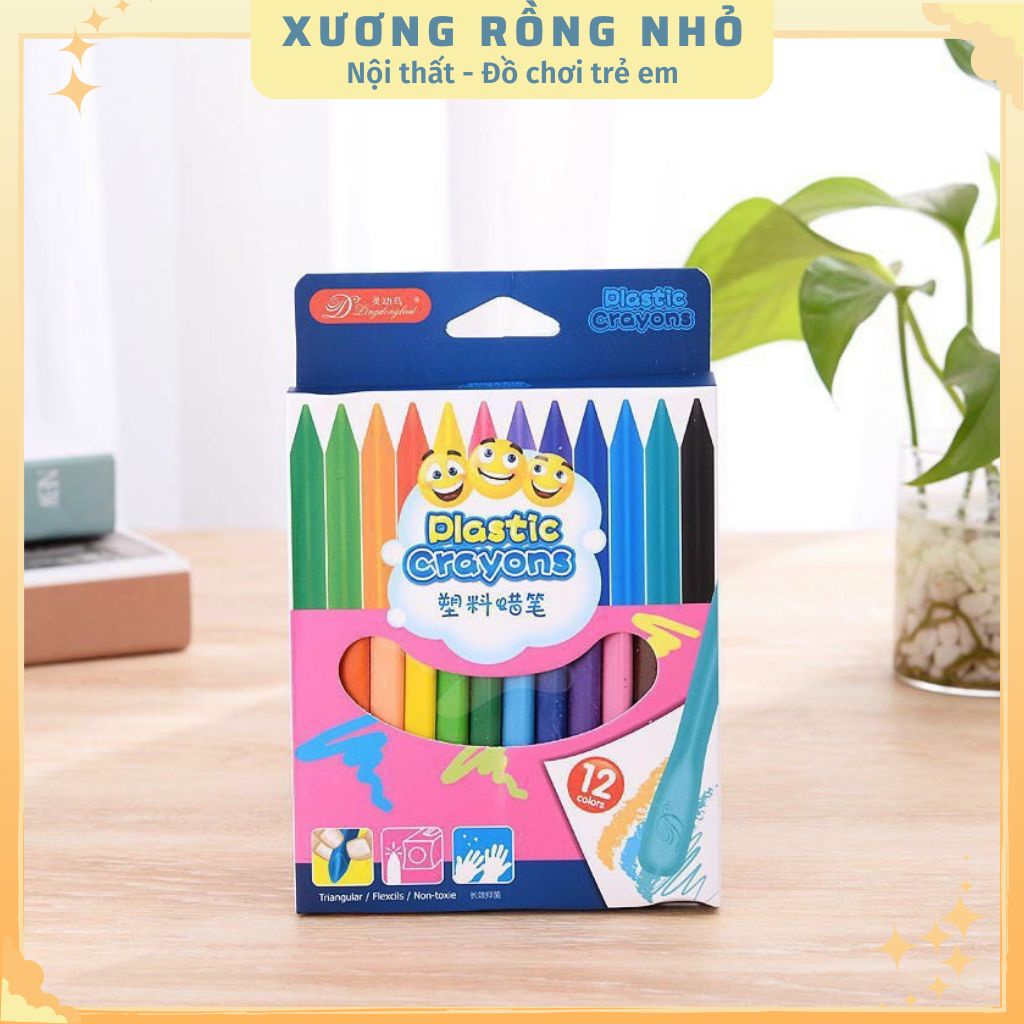 Bộ 12, 24 Bút Màu Hữu Cơ Cho Bé Tập Vẽ Không Dính Tay, An Toàn Cho Sức Khỏe, Bộ bút sáp màu hữu cơ cho bé