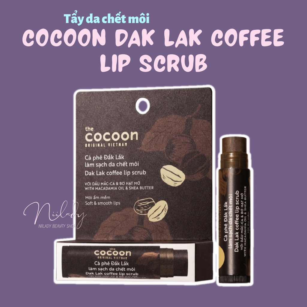 Tẩy da chết môi cà phê Cocoon Dak Lak Coffee Lip Scrub 5g