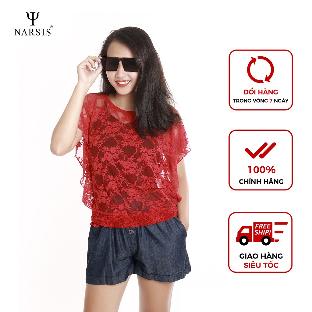 Áo kiểu nữ NWS1243 thương hiệu NARSIS màu đỏ