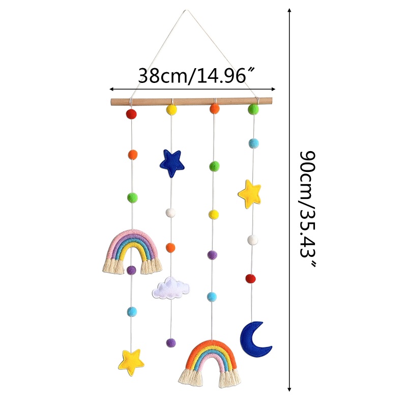 Giá Đỡ Trưng Bày Ảnh Treo Tường Kèm Bóng Lông Màu Cầu Vồng Độc Đáo Trang Trí Nhà Cửa