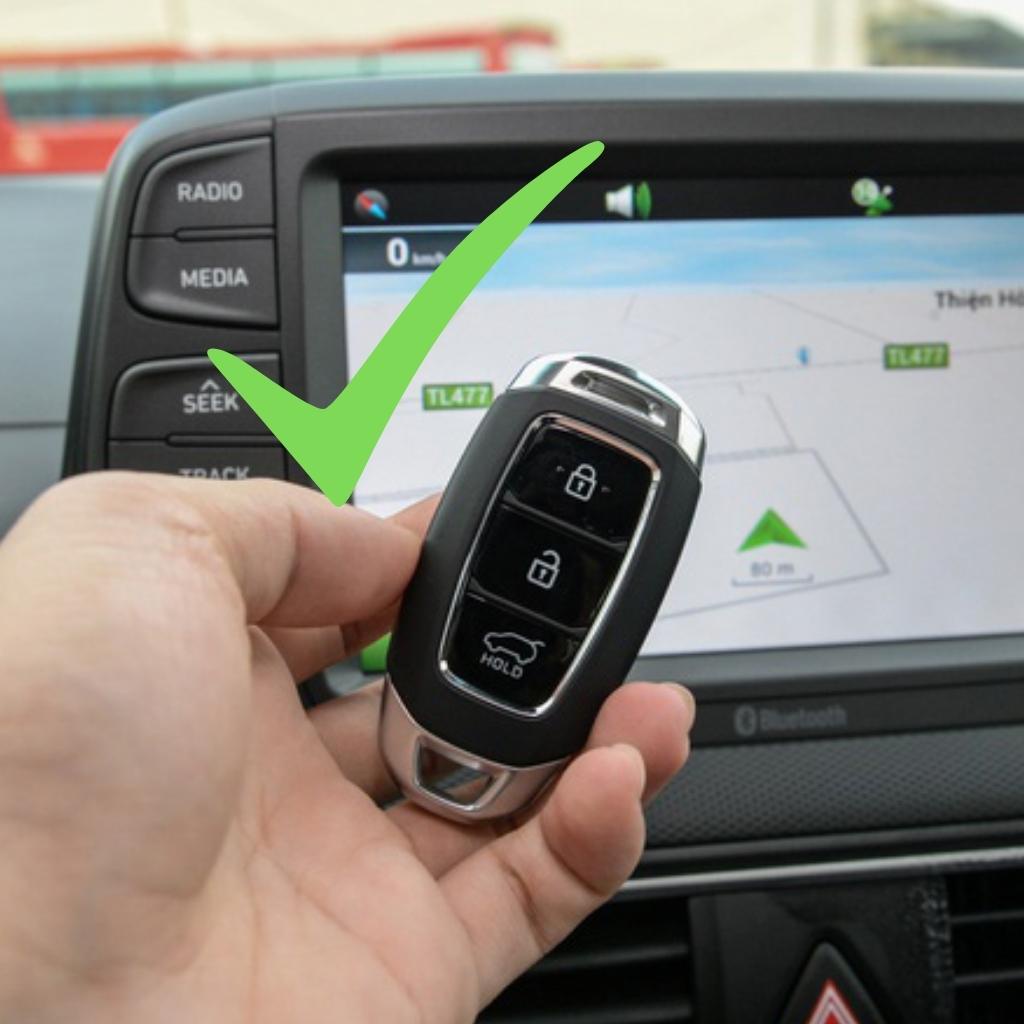 Bao da móc khoá bọc ốp chìa khóa xe ô tô Hyundai Kona, Santafe 2018 - 2020, Accent 3 nút bấm, Hyundai12