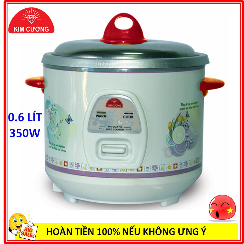 nồi cơm điện nhỏ 0.6 lít Kim Cương bảo hành 12 tháng 1 đổi 1