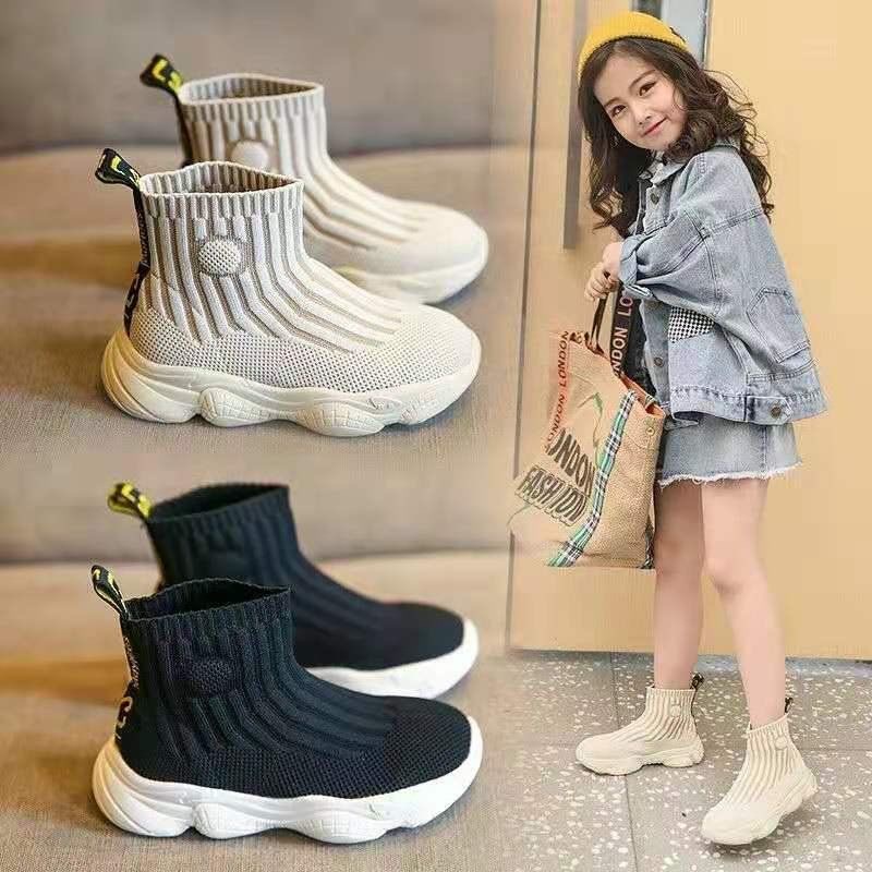 Giày sneaker cổ cao thời trang cho bé gái