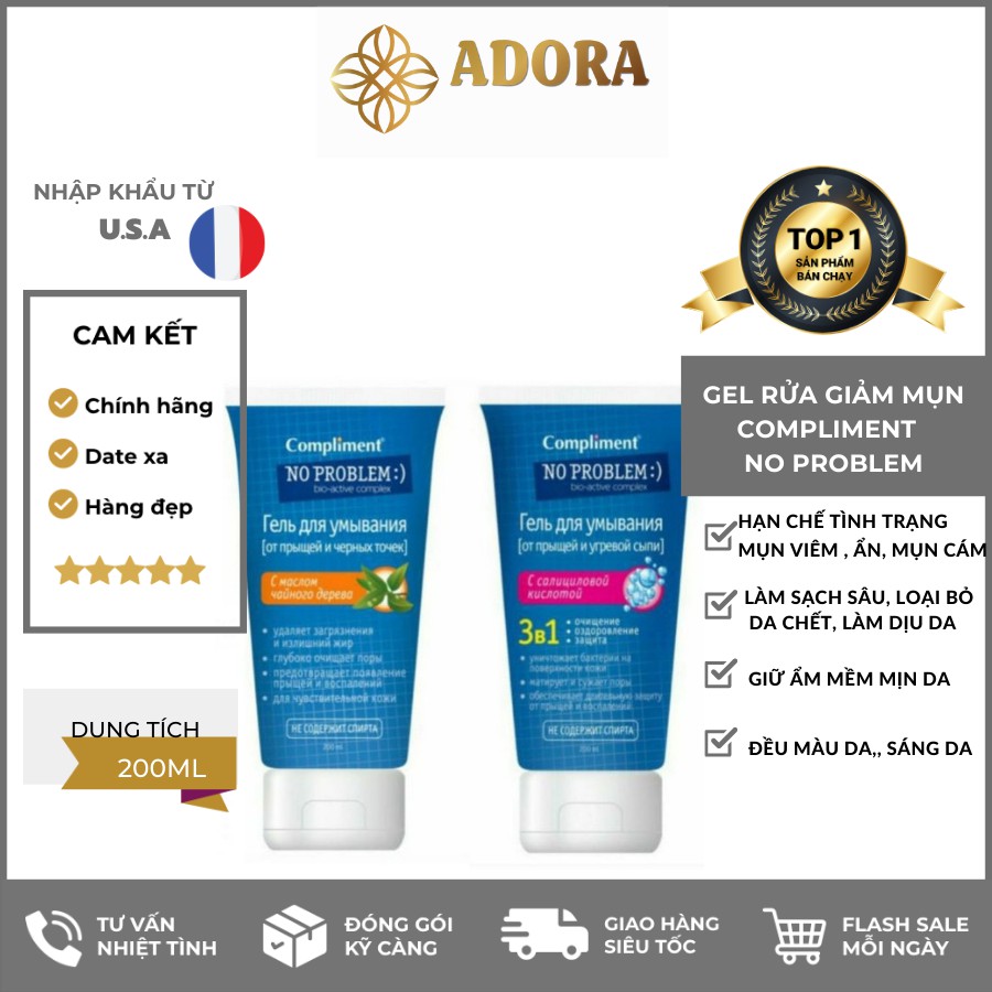 Gel Rửa Mặt Giảm Mụn Compliment No Problem 200ml