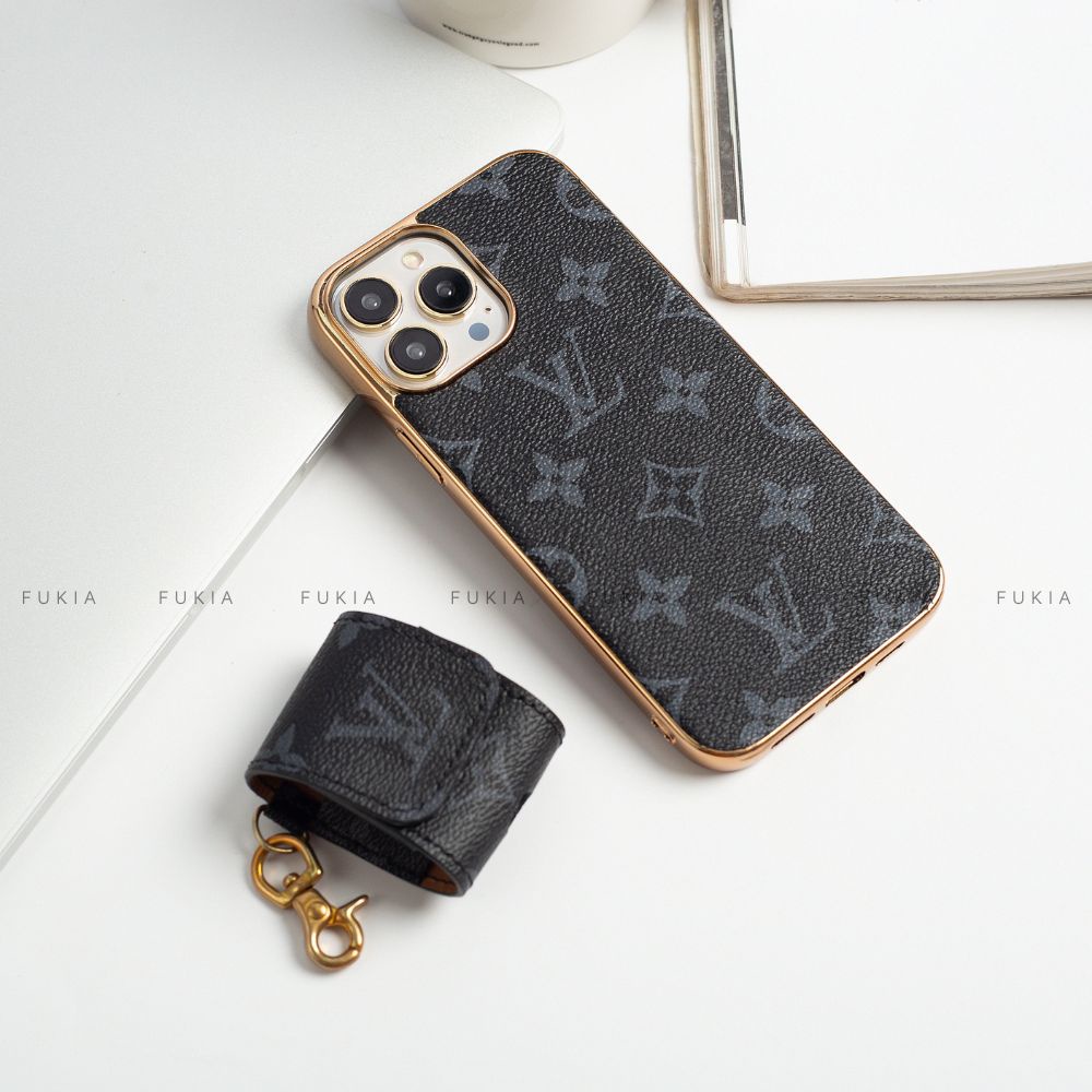 Ốp da thủ công viền gold IV dành cho IPhone 14/14Plus/14Pro/14Promax/13/13Pro/13Promax/12/12Pro/12Promax ODTC164