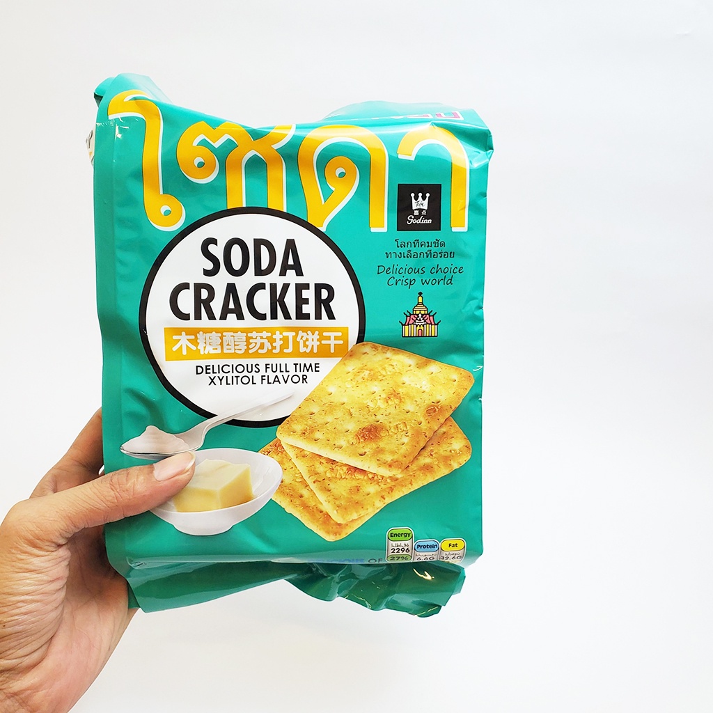 Bánh quy ăn kiêng Soda Cracker Thái Lan túi 400gr - Đồ ăn vặt cô nương béo