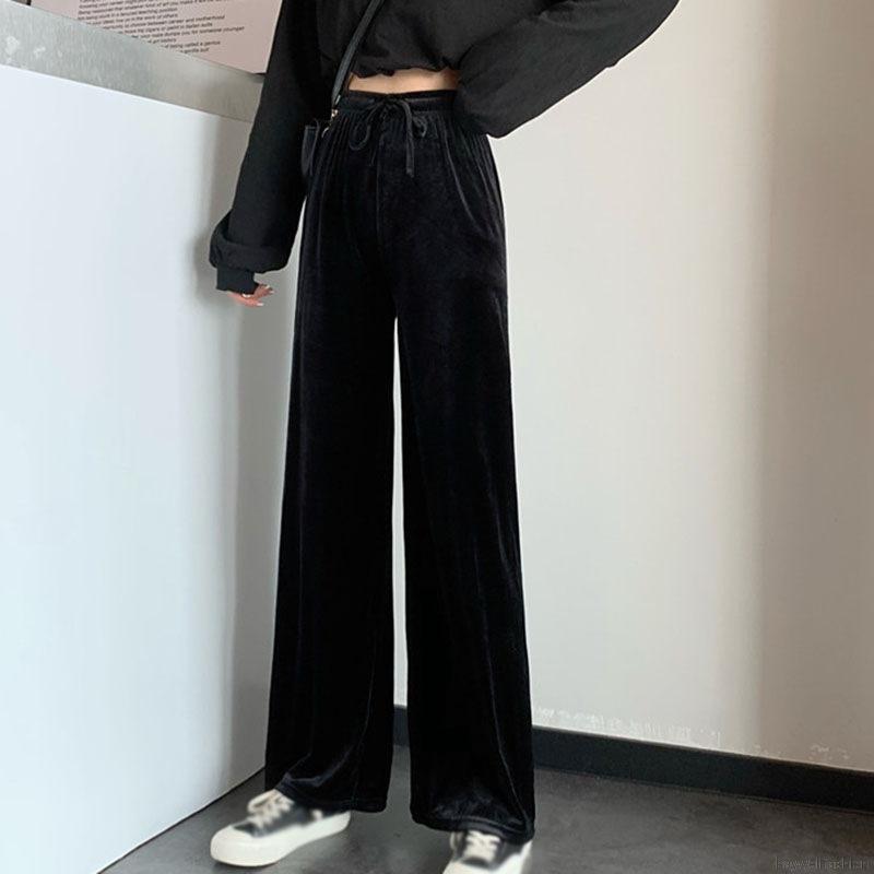 Quần Nhung Ống Rộng Lưng Cao Thời Trang Dành Cho Nữ | BigBuy360 - bigbuy360.vn