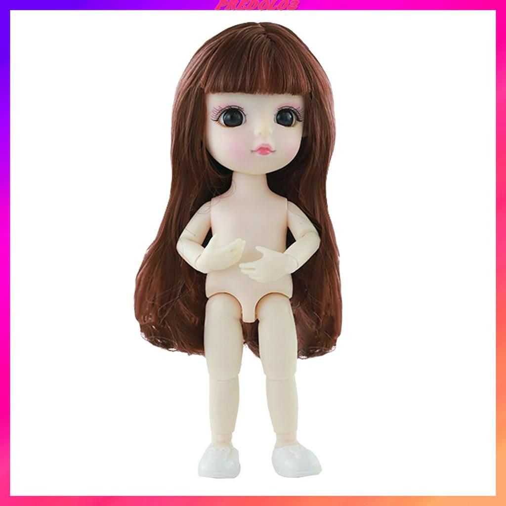 [Predolo2] Thân Búp Bê BJD 13 Khớp Nối Linh Hoạt 16cm Có Tóc Đen