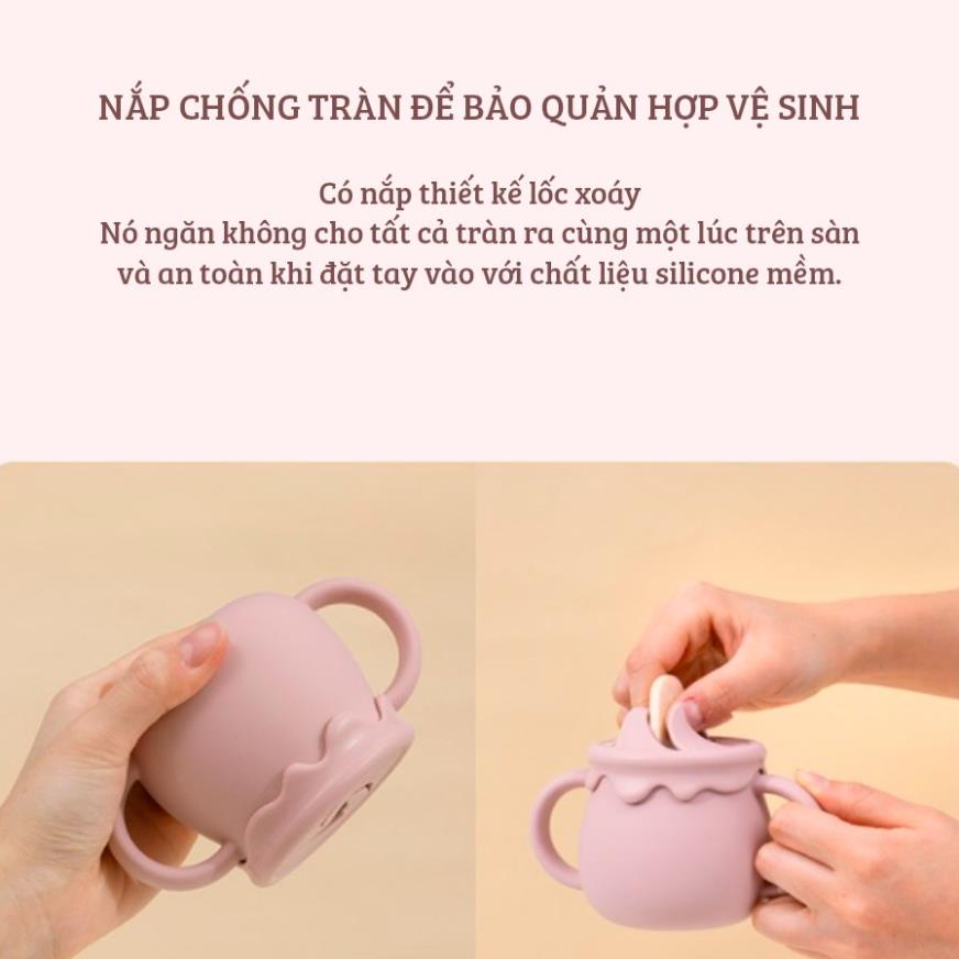 Cốc tập uống Honey Silicon đa năng chính hãng Bar-rot an toàn cho bé