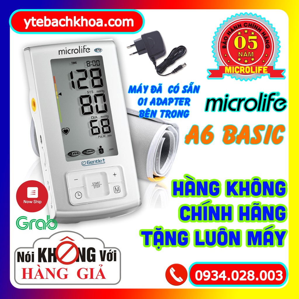 MÁY ĐO HUYẾT ÁP MICROLIFE BP A6 BASIC HÀNG CHÍNH HÃNG - BẢO HÀNH 05 NĂM