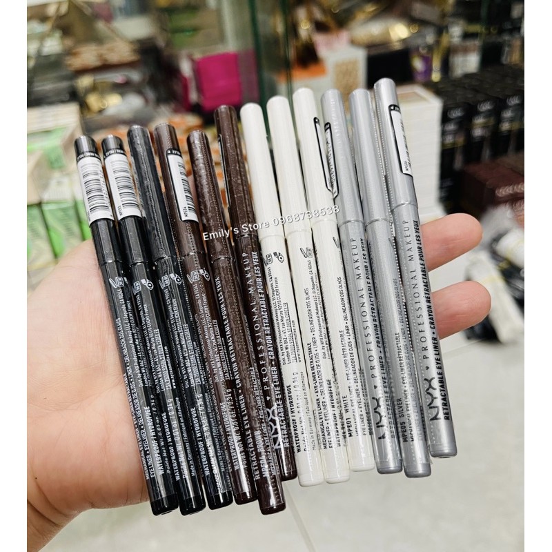 Chì sáp vẽ mắt dạng vặn NYX Retractable EyeLiner, sáp mềm lên chuẩn và đều, nhiều màu