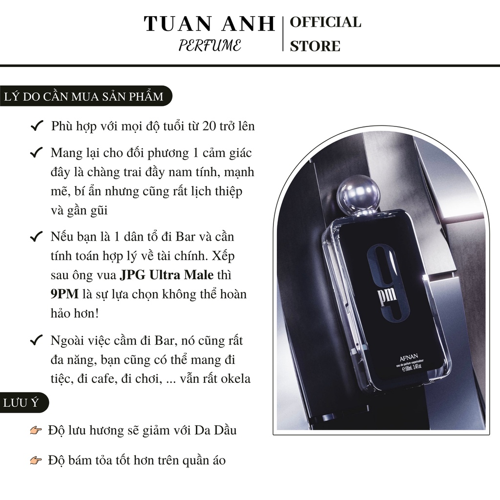 Nước hoa nam 9pm chính hãng thơm lâu chiết 10ml 20ml - TUAN ANH PERFUME
