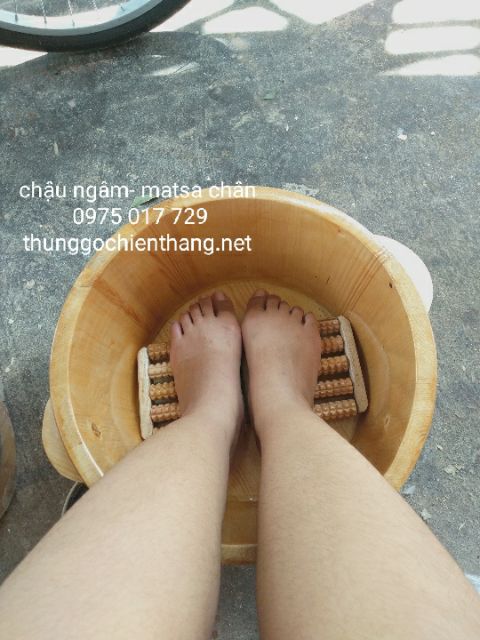 Chậu ngâm chân ⚡ HÀNG LOẠI 1 ⚡ bồn ngâm chân gỗ thông Mỹ có bàn lăn chân