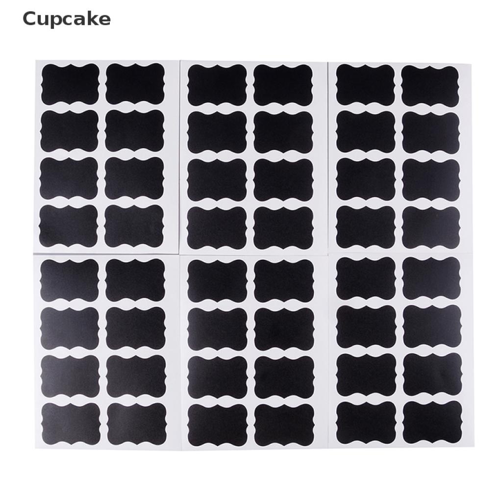 Cupcake 48Pcs fancy black board jam jar label labels stickers decor kitchen supplies VN