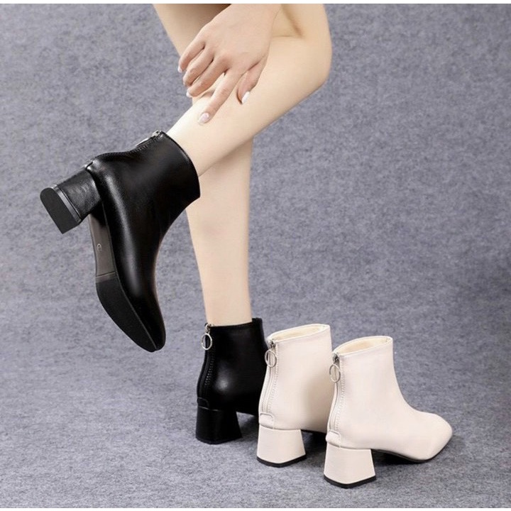 (S155) Bốt nữ gót 5 phân lót lông (mã 816-có khóa sau)