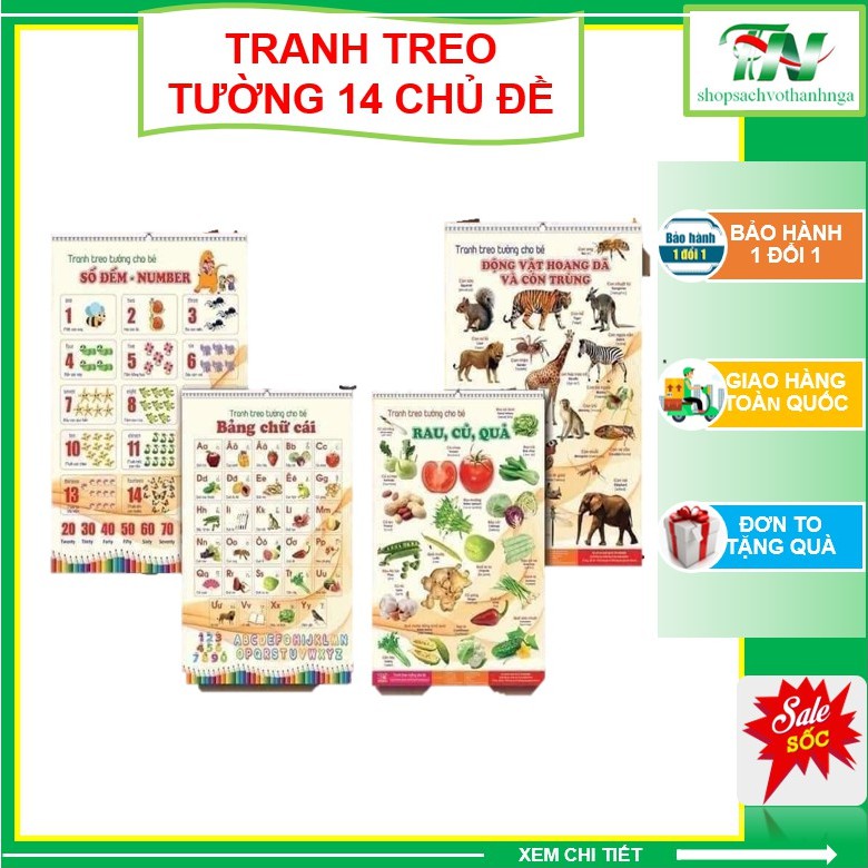 [MỚI] BỘ TRANH TREO TƯỜNG VỀ THẾ GIỚI XUNG QUANH 14 CHỦ ĐỀ - 6 TỜ IN 2 MẶT - CHO BÉ TỪ 06 THÁNG ĐẾN 6 TUỔI.