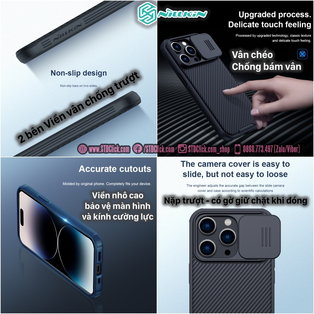 ỐP LƯNG IPHONE 14 PRO MAX NILLKIN CAMSHIELD PRO MAGNETIC NILLKIN HỔ TRỢ SẠC KHÔNG DÂY NAM CHÂM CHÍNH HÃNG
