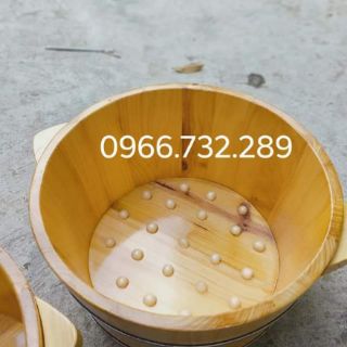 Chậu gỗ ngâm chân có hạt maxa