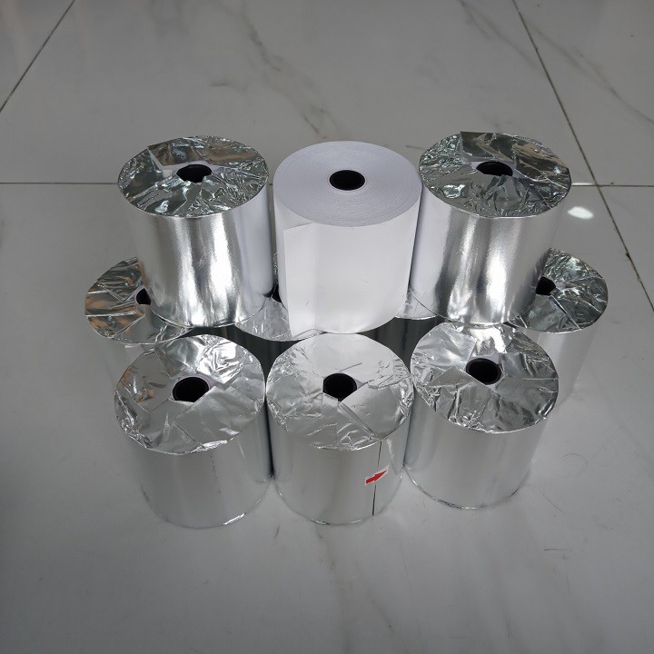 Giấy in bill K80x80mm, giấy in nhiệt in hóa đơn, lõi siêu nhỏ, định lượng 65gsm, 20 cuộn