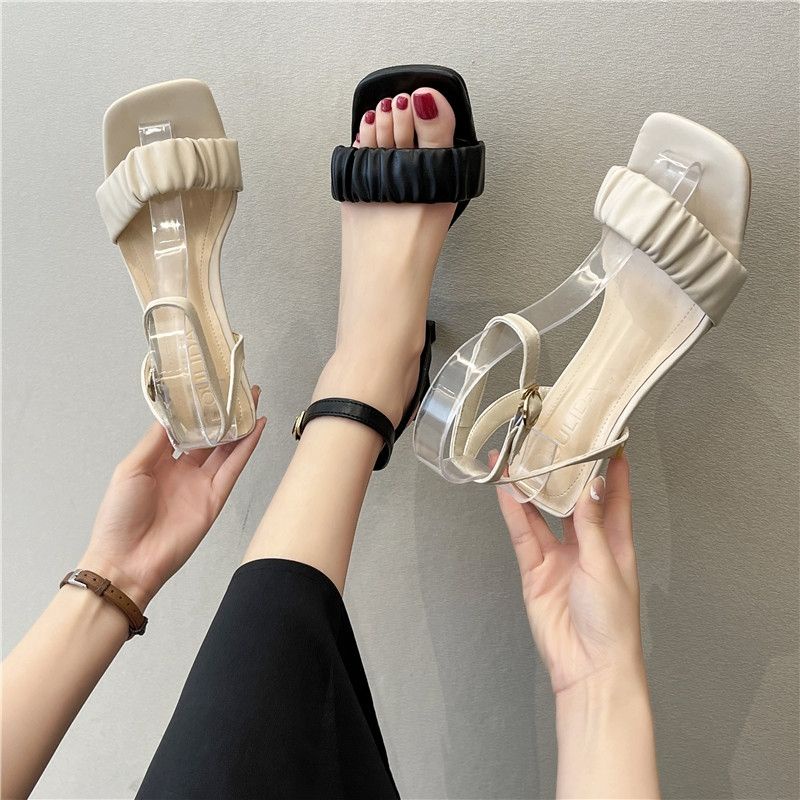 GIÀY SANDAL CAO GÓT NỮ QUAI NHÚN BÈO ĐẾ NHỌN 5-7 PHÂN HOTTREND 2022- VINA STORE- MÃ S02