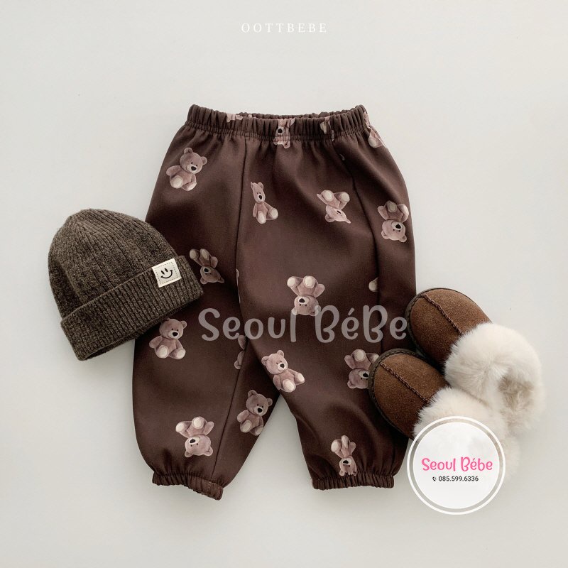 Quần lót nỉ Oottbebe Bear Jogger pant made in Korea