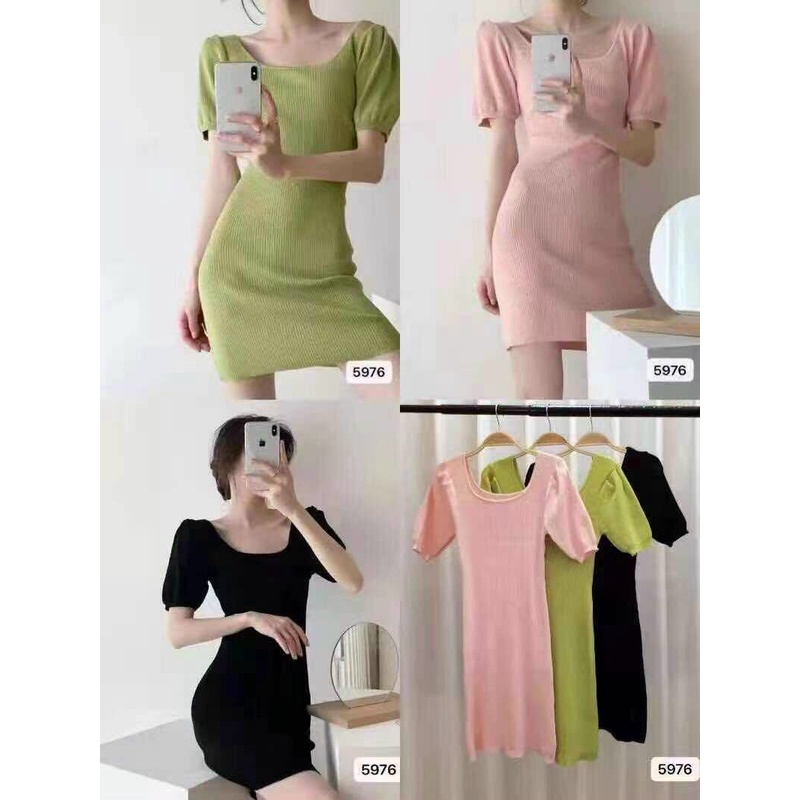 Váy Len Body Cổ Chữ U_Xưởng May Quang Anh