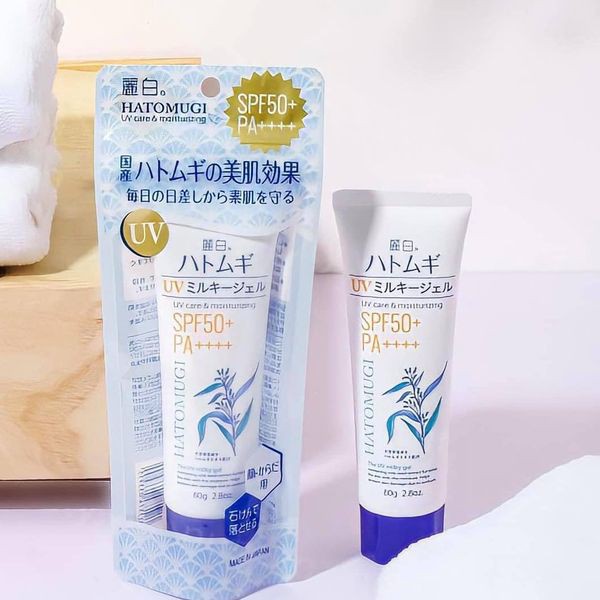 Kem chống nắng Kumano Yushi Reishiro Hatomugi UV Milky Gel SPF50 + PA ++++ 80g