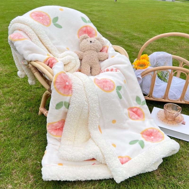 Chăn Lông Cừu IGUN BEDDING Hoạ Tiết Xinh Xắn Dễ Thương Ấm Áp