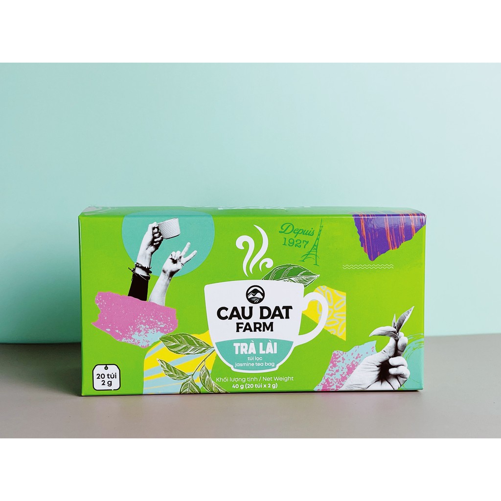 Trà Túi Lọc Hương Lài Cầu Đất Farm (20 Túi) Giúp Giải Độc Gan, Giảm Mỡ Bụng