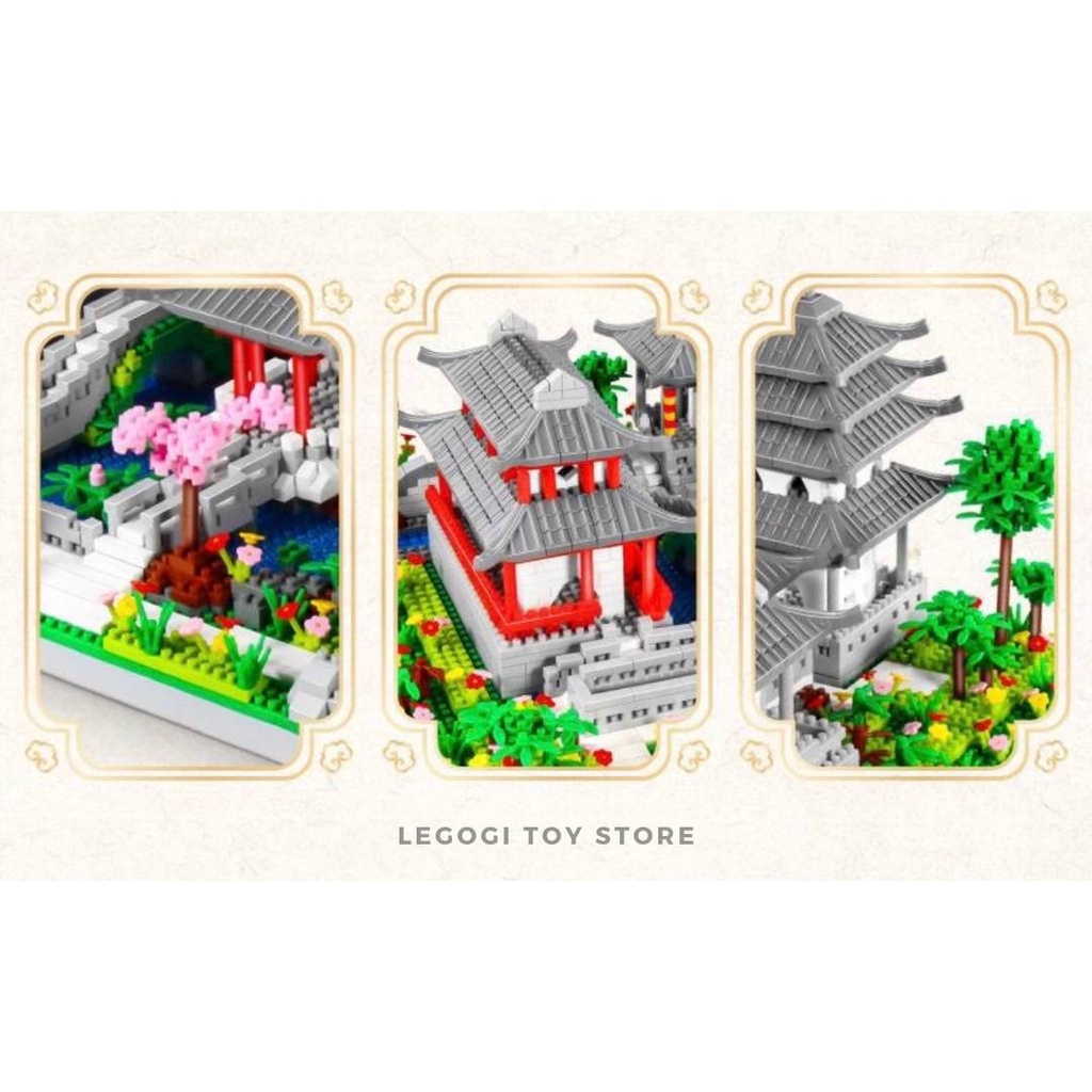Đồ chơi xếp hình Legogi VƯỜN TÔ CHÂU gạch nhỏ NANOBLOCK mô hình vườn ngự uyển trang trí quà tặng sinh nhật