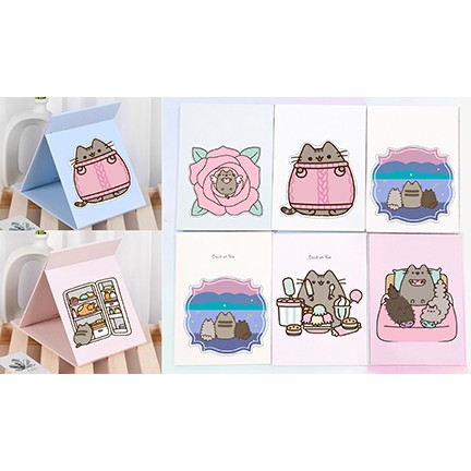 Gương gập ba anh em gấu GGI5 gương 13*17cm Hoạt hình cute molang pusheen gấu brown tonton kakao khủng long ngựa thần