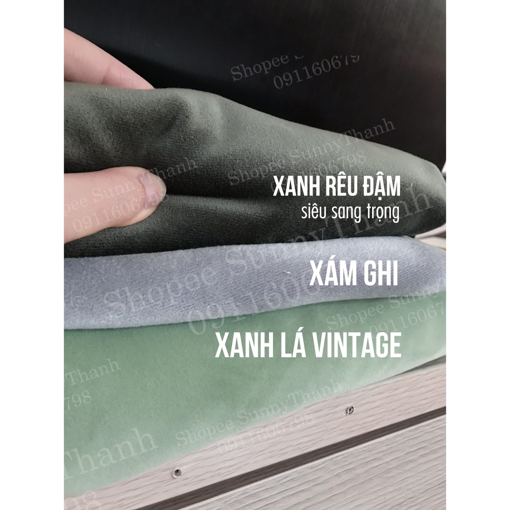 Full tông XANH LÁ - Vải lông nhung may gấu bông, doll, ghế lười XANH LÁ XANH NGỌC