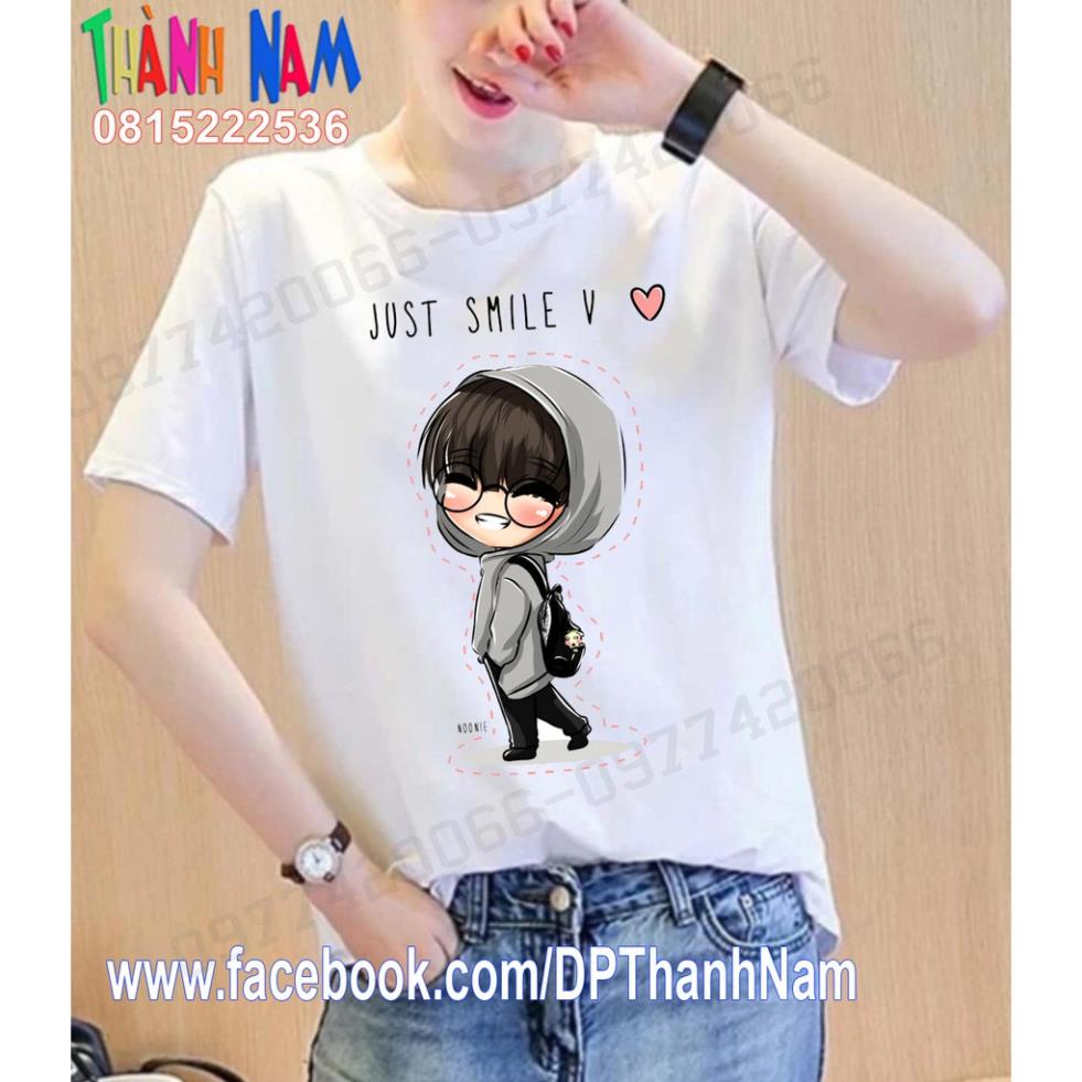 ao phông IN V nhóm BTS CHIPI V, TAEHYUNG, áo bts, áo nhóm bts