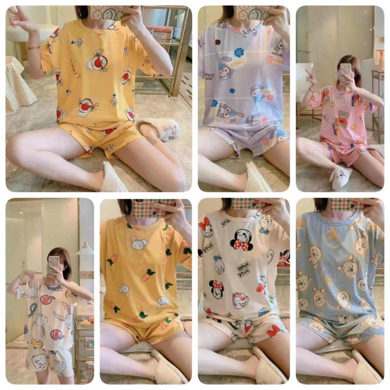 Bộ đùi thun cotton nhiều hoạ tiết dễ thương