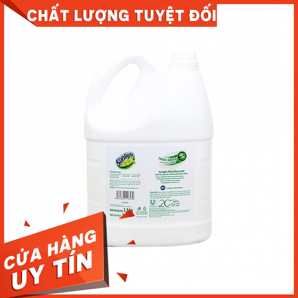 Nước rửa chén Sunlight Thiên nhiên can 3,8kg