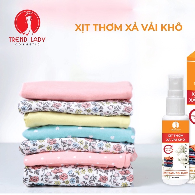 Xịt thơm quần áo nước xả vải khô Trend Lady làm mềm vải 100ml - Hàng chính hãng