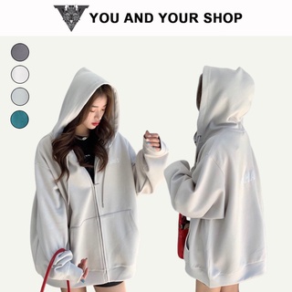 Áo khoác nam nữ - Áo Hoodie Zip form to nón rộng unisex thêu chữ CHAOS