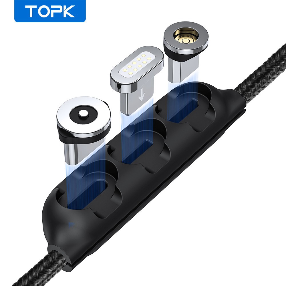 Set 1/5/10 Phụ Kiện Đựng Đầu Cắm Nam Châm Dạng Kẹp Dành Cho Đầu Micro USB Type C TOPK L34 - Toplink