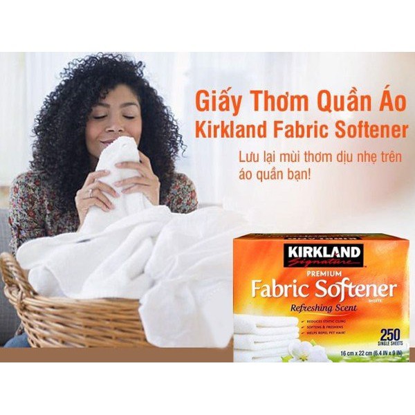 Giấy thơm quần áo Kirkland Fabric Softener