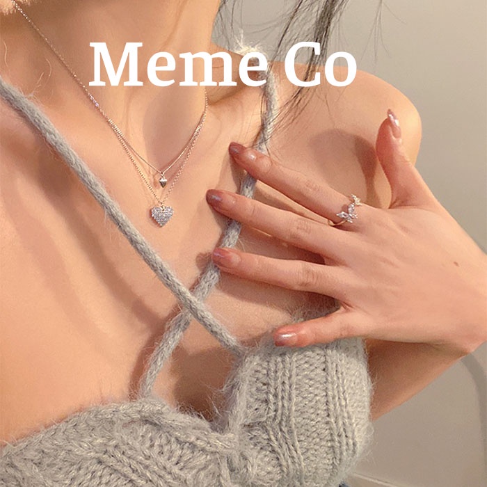 Vòng Cổ, Dây Chuyền Sợi Mảnh 2 Lớp Hình Tim